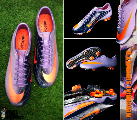 The new Nike Mercurial Vapour Superfly II boot, during the launch, at Battersea Power Station, in London, Wednesday, Feb. 24, 2010.